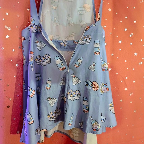 ROMWE Kawaii Cartoon Print Overall Dress - Picture 6 of 13